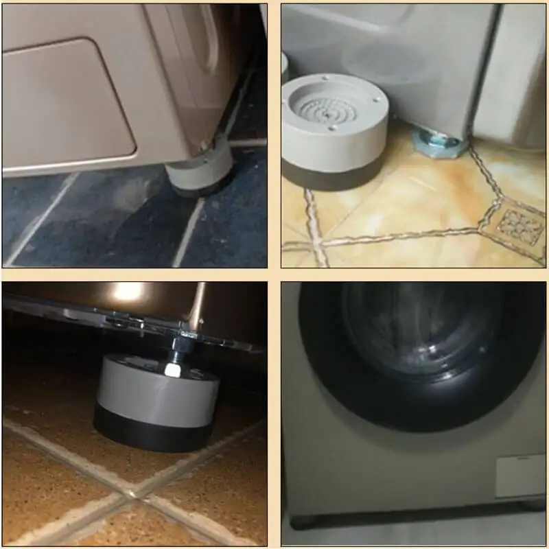 Anti-slip Og Støj-reducerende Vaskemaskine Fødder skridsikre Måtter Køleskab Anti-vibrations-pad 2/4stk Køkken, Badeværelse Mat 5