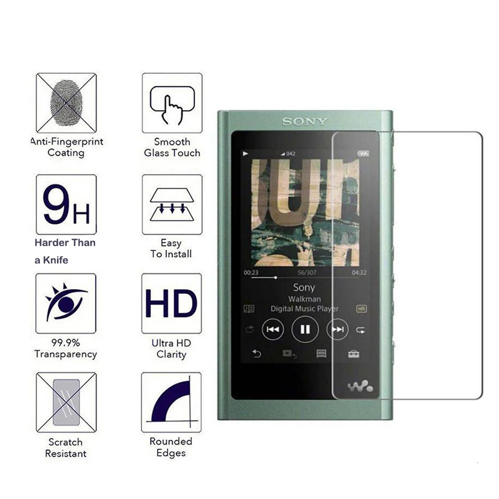 2Pack 2.5 D Hærdet Glas Til Sony Walkman NWZ-A55HN A56HN A57HN A50 A55 A56 A57 MP3-Afspiller Skærm Protektor Klar Bunden Film 5
