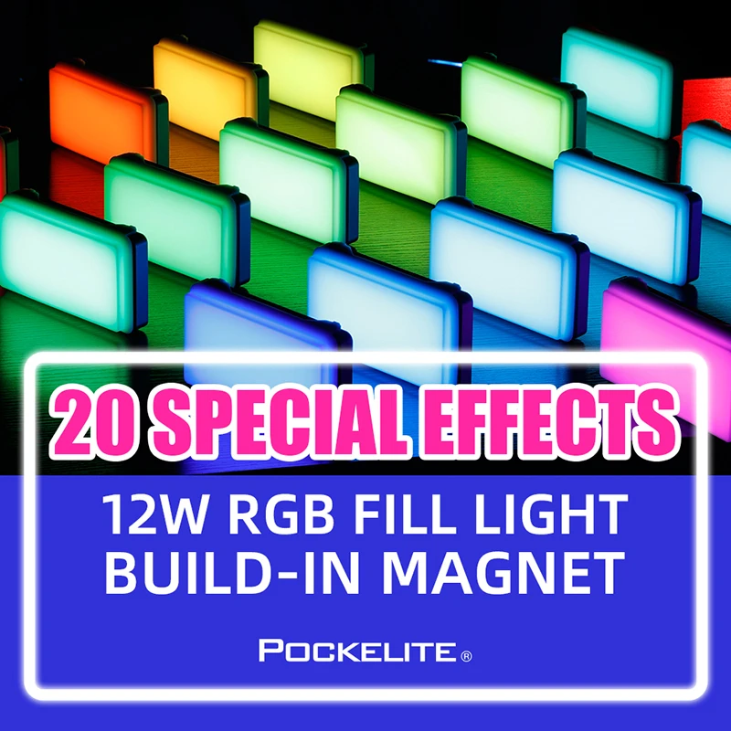FalconEyes 12W RGB-LED-Mini Pocket Kamera Lys Med 16 Special-Effekter Tilstande Bærbare Til Video/Foto/Produkt-Fotografering F7 5