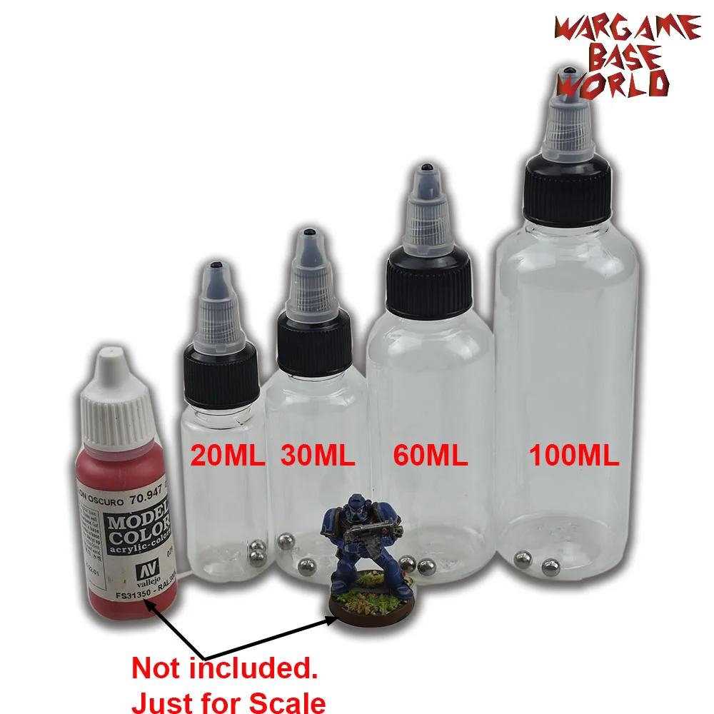 Hvid Flaske Cape - Model Maling Blanding Flaske Maleri Opbevaring af Flasker med at Blande Rustfrit Stål Kugle Hobby 5