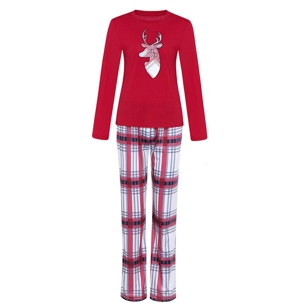 LILIGIRL Familie Matchende Julen Pyjamas Sæt Mødre og Børne Tøj Rensdyr Print Varm Swearshirt og Bukser 2stk Tøj Tøj 5