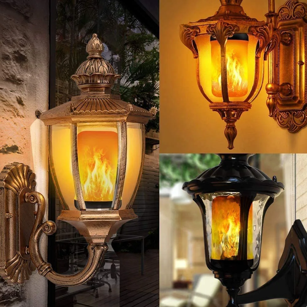 4stk E27-Emulering Flamme Pære Lampe Dynamiske Ild-Lys LED-Brand Effekt Flimrende Lys for, at Haven Bar Part Bryllup Indretning 5