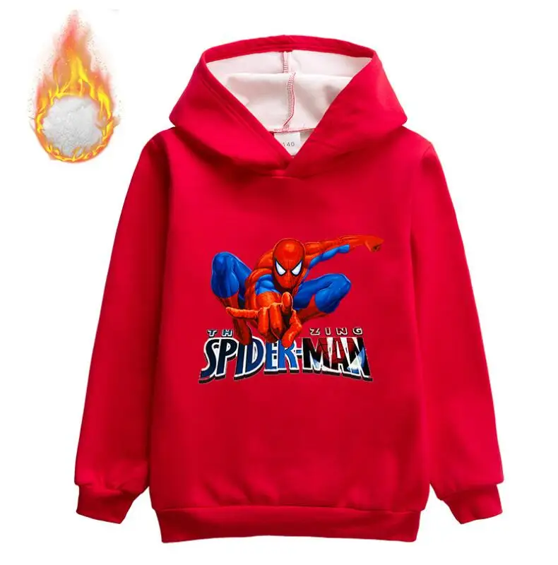 Disney Toddler Drenge Spiderman vinter Tykke tøj baby velour sweatshirt Tøj børn hoody drenge varm cashmere Trøjer Toppe 5