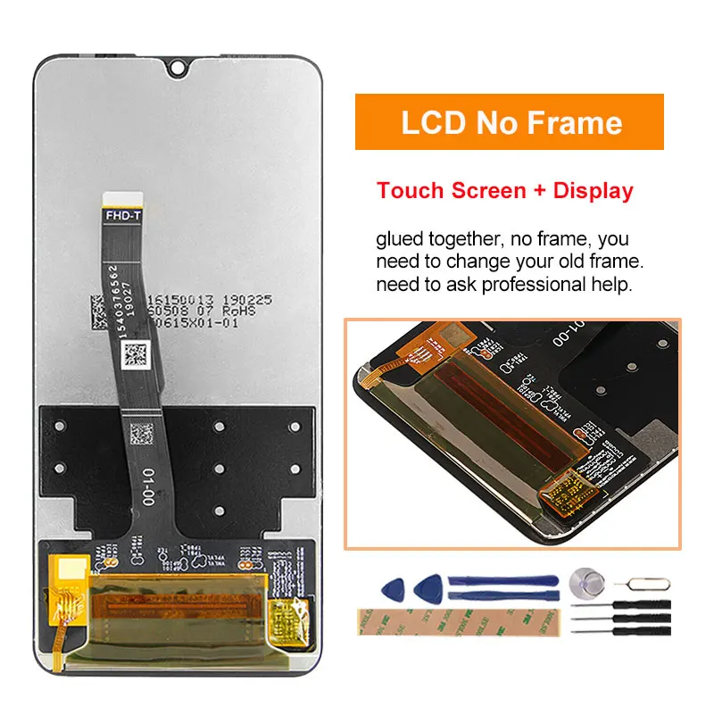 LCD-For Huawei P30 Lite 4 GB 6 GB MAR-LX1A LX1M LX2 L21A L01A LCD-Displayet Tryk på Skærmen For Huawei Nova 4e LCD-Skærm Udskiftning 5