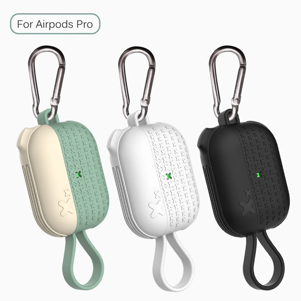 TyRoq Silikone Case Til Apple AirPods Pro Med Nøglering Hook Op, der Passer Perfekt Til AirPods Pro Beskyttende for AirPods 3 Stødsikkert 5