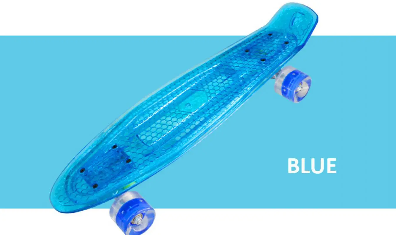 Nye 22 Tommer Gennemsigtig Banana Skate Board med Led-Lys, Flash-Hjulet Høj Kvalitet Street Skateboard Retro Børn Skateboard 5