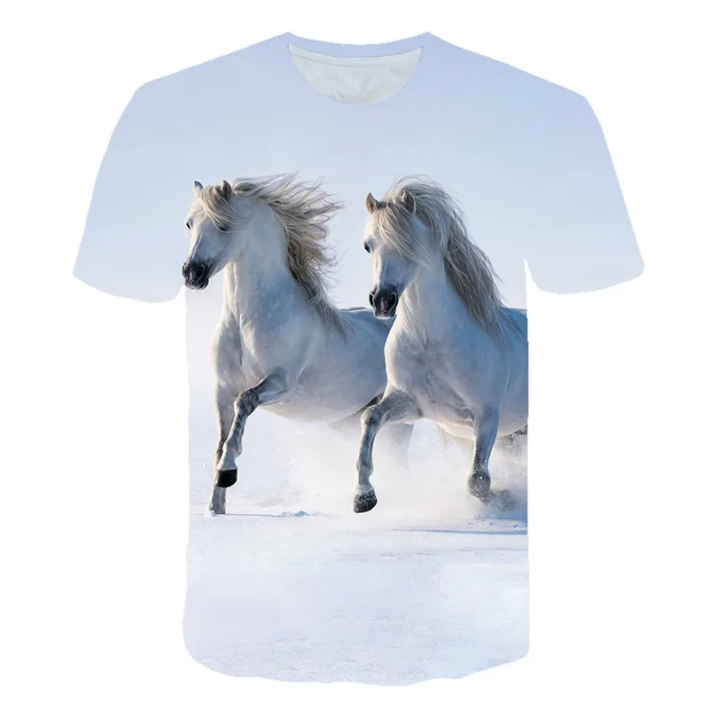 Dyr Hest 3D-Print Harajuku T-Shirt Børn, Baby Mode Afslappet kortærmet Drenge t-Shirts Toppe Streetwear Barn t shirt Tøj 5