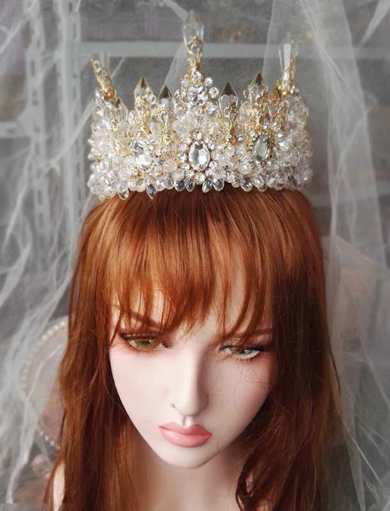 HIMSTORY Bryllup Brude Prom Prinsesse Klar Krystal Rhinestone Perle Tiaras Crown Hårbånd, Bridal Wedding Crown Hairwear 5