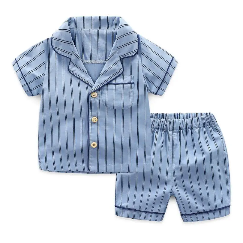 Baby drenge sommeren ren bomuld nattøj 1-7T børn homewear børn tynd conformtable Pyjamas cartton søde børn shirt+shorts 2stk 5