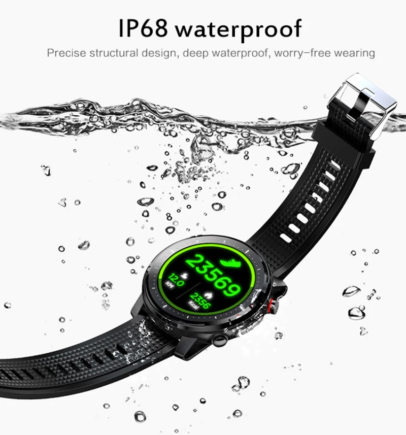 L15 Smart Ur Sport Fitness Fulde Touch Screen-Armbånd Mænd IP68 Vandtæt Smartwatch Med EKG-PPG Blodtryk, puls 5