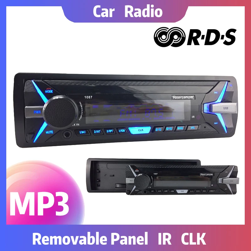 Aftagelig RDS MP3 Bil Radio-Bil-MP3-Afspiller 1 Din Bil Stereo Lyd Autoradio Bluetooth Hands-free In-dash FM Aux USB-SD 5