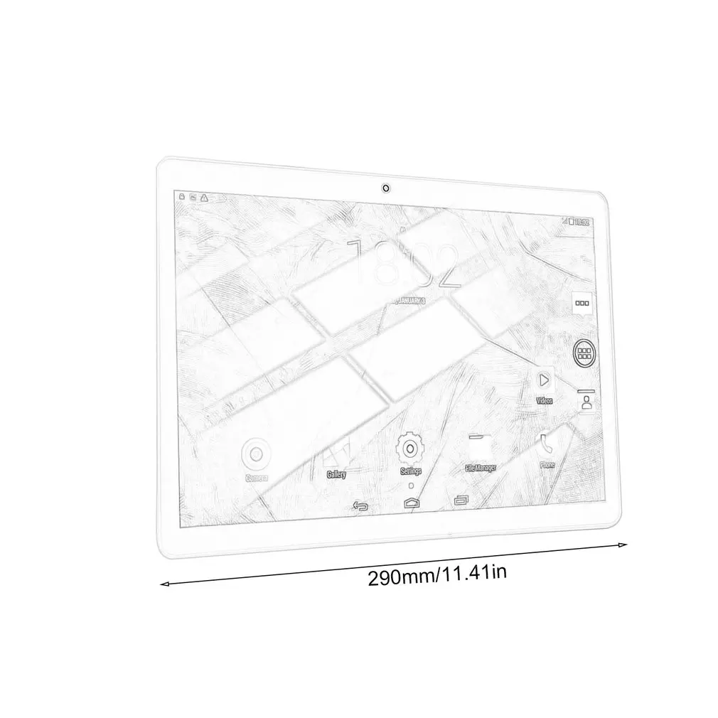 KT107 rundt hul tablet Nand Flash 64 GB10.1 Tommers HD-tv med Stor Skærm TIL Android Version 8.10 Bærbare Tablet 8G+64G Sort Tablet 5
