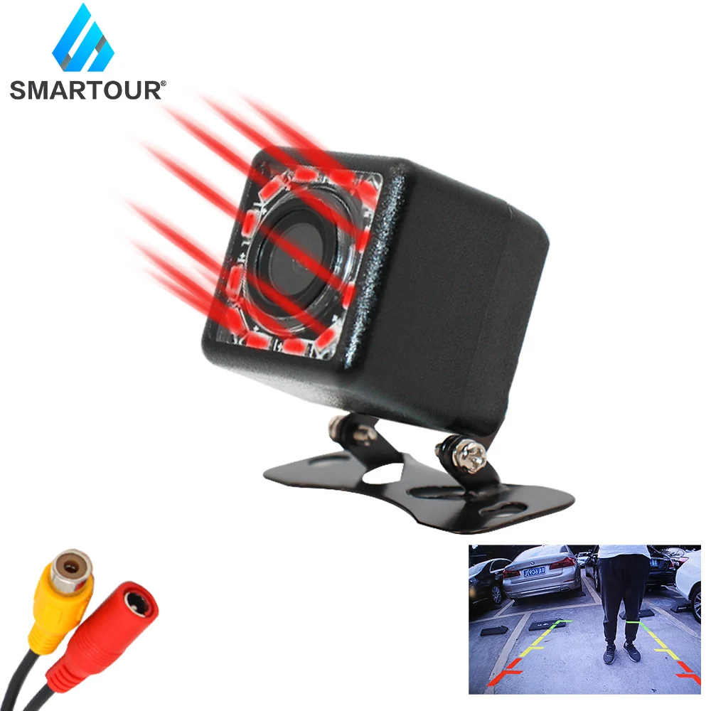 Smartour Auto CCD HD Bil Backup Omvendt Kamera Parkering støtte Universal Kamera Foran bakkamera Vandtæt Infrarøde led 5