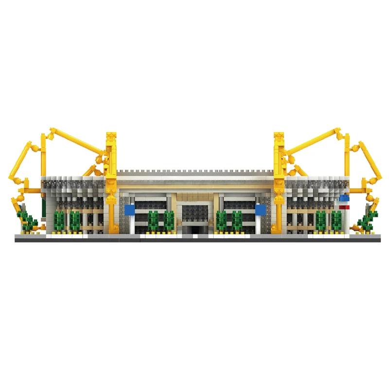 BS World Architecture Signal Iduna Park Stadium Borussia Dortmund Fodbold Club 3D-Model af Små Blokke Legetøj til Drenge Gave 5