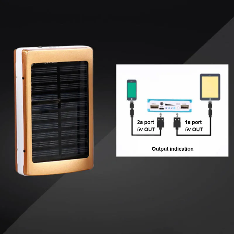 Dual USB Solar Mobile Power Bank Nesting Bærbare batterioplader Max Camping Lys OCT998 5