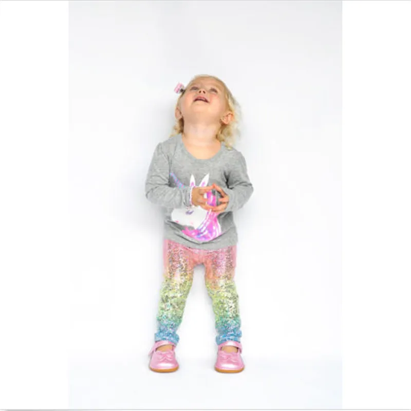Kids Baby Pige Tøj Farverige, Stilfulde Paillet Leggings Til Baby Pige Børn Kostume Til Børn 2-6 år 5