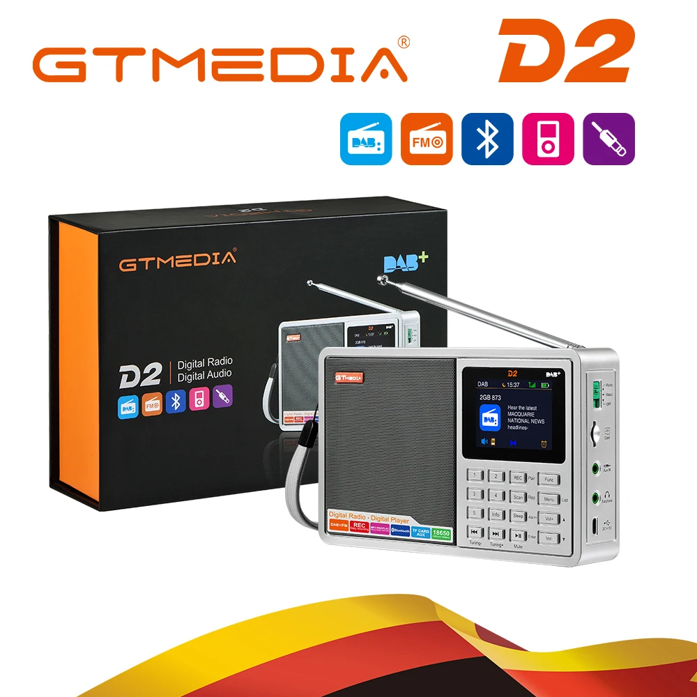 GTMEDIA D2 Digital Radio FM stereo/ DAB Multi Band Radio 2,4