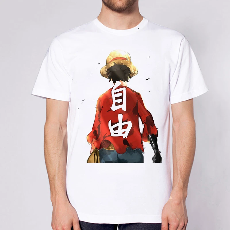 Lus Los Ét Stykke T-Shirt Japansk Anime-Shirt til Mænd T-shirt Ruffy T-Shirts Tøj tegnefilm Trykt t-shirt Short Sleeve Tee Top 5