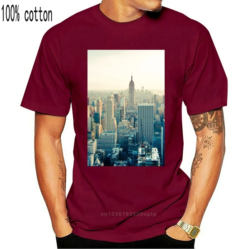 New York Tshirt Empire State T-Shirt Herre Dame tshirt NYC Tshirt Skyline T-Shirt Bybilledet land 153 mænd t-shirt 5