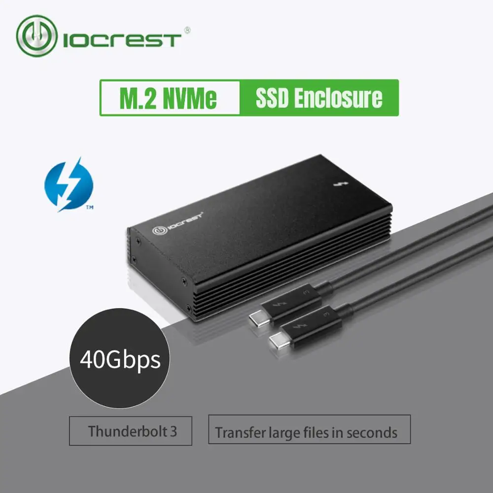 IOCREST Thunderbolt-Certificeret Kabinet 3 40gbps M. 2 NVME SSD til Bærbare Desktop 5