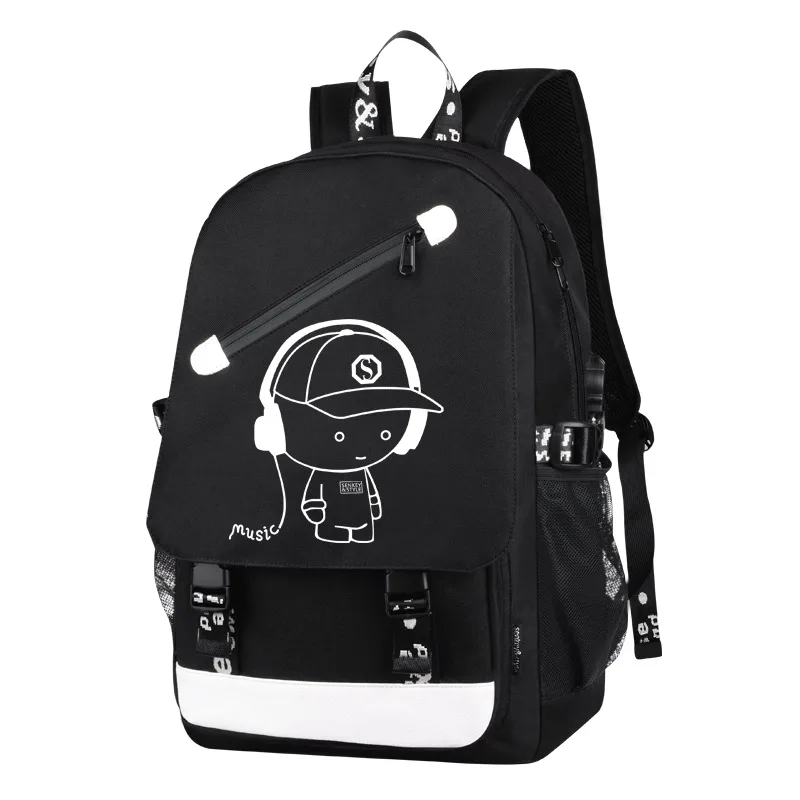 Mand Lysende rygsæk mochila børn skoletasker til unge drenge, piger, store kapacitet school-rygsæk vandtæt satchel taske 5