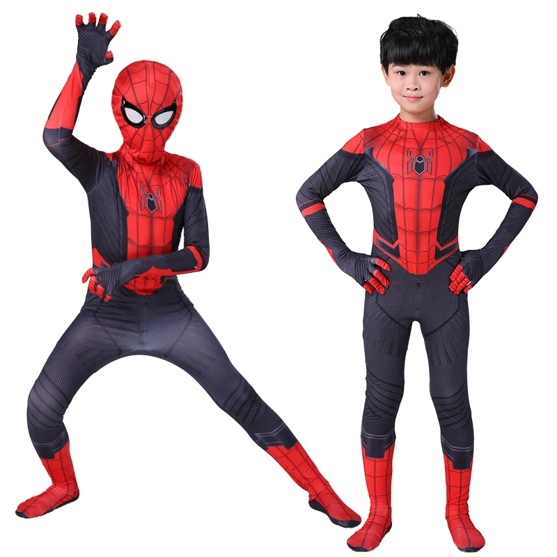 Superhelt kostume Langt Fra Hjemmet Peter Parker Cosplay Kostume Zentai Suit Superhelt Bodysuit Jumpsuits Halloween Kostume Til Børn 5