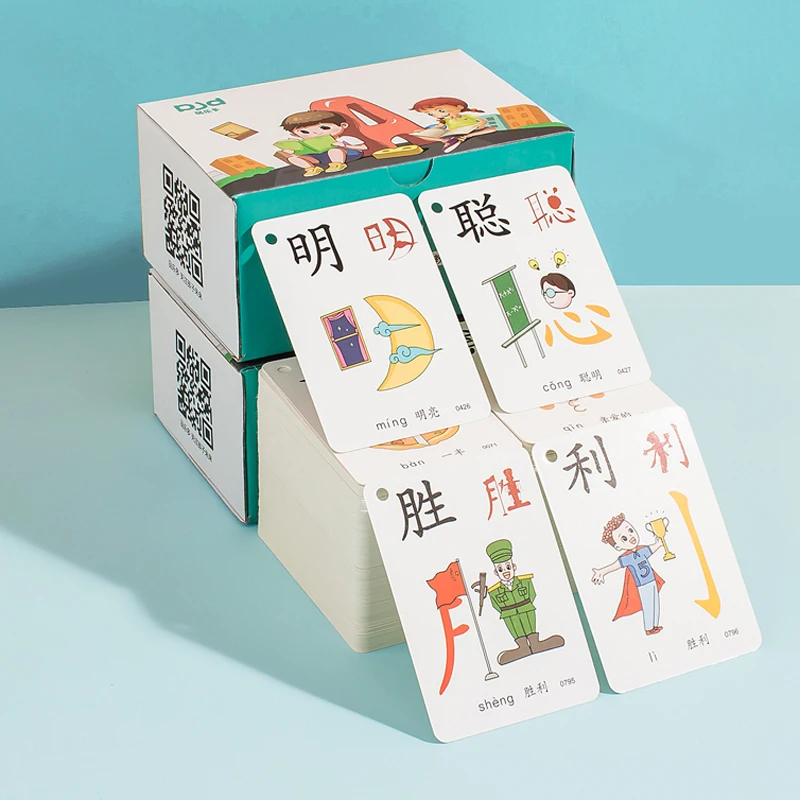 2Boxs/sæt Kinesisk Undervisning-Kort, Bøger Lomme Legetøj Lære Kinesisk Karakter Billede Tidlig Uddannelse Genbruges Praksis Kortet Børn 5
