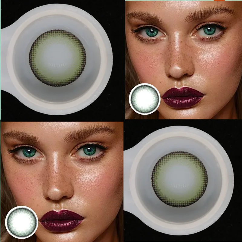 2stk/Par Grøn Grå Blå Brun Smuk kontaktlinse Kosmetiske kontaktlinser øjenfarve Naturlige Farvede Kontaktlinser for øje 5
