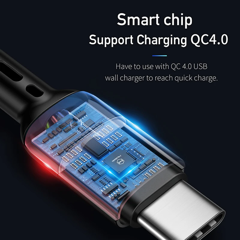 Mcdodo 1,8 M Spring Udvidelse Fastnet-USB Type C Kabel til Samsung, Huawei P30 Pro Xiaomi Telefon QC4.0 Hurtig Oplader USB Data Kabel 5