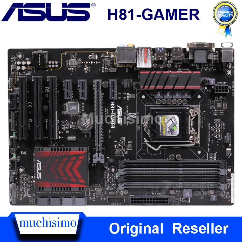 Asus H81-GAMER Motherbaord LGA 1150 Core i7/i5/i3 16GB DDR3 Intel H81 PCI-E 2.0 Oprindelige Desktop Asus H81 Bundkort 1150 Brugt 5
