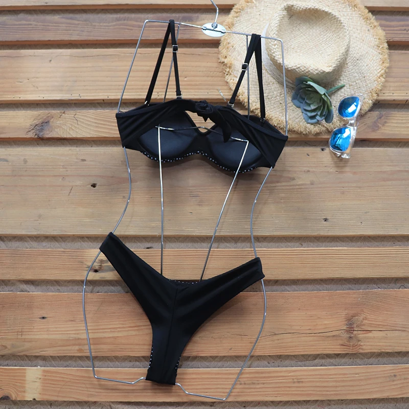 Riseado Sexet Push Up Bikini Prik Print Badetøj Kvinder Badetøj Brazilian Bikini biquini Rem Strand Slid Skinne Under Flash 5