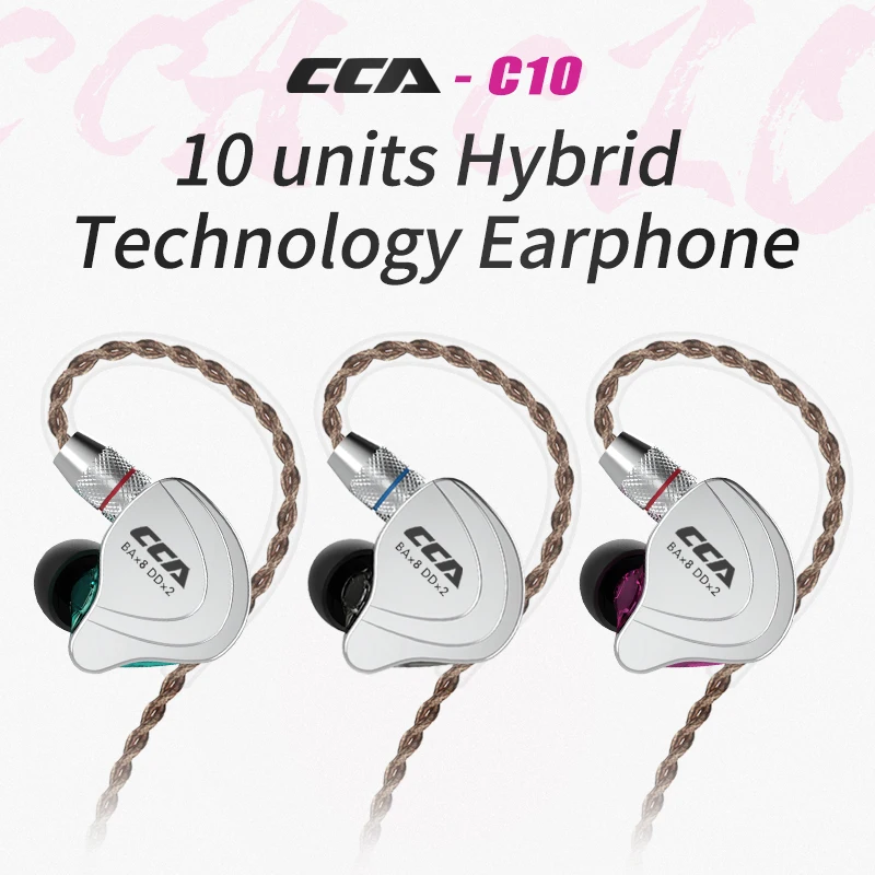 AK Lyd CCA C10 4BA+1DD 10mm Enhed Hybrid 2PIN I Øret Hovedtelefon HIFI DJ Monito Kører Sport Hovedtelefoner Headset Earbud Hovedtelefon 5