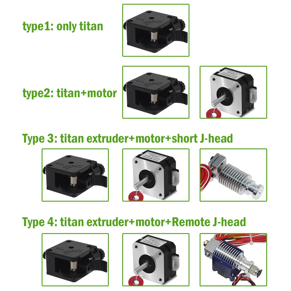 Titan Ekstruder Komplet Kit med NEMA 17 stepmotor for 3D-Printeren Understøtter Både Direkte Kørsel og Bowden Monteringsbeslag 3D-Print 5