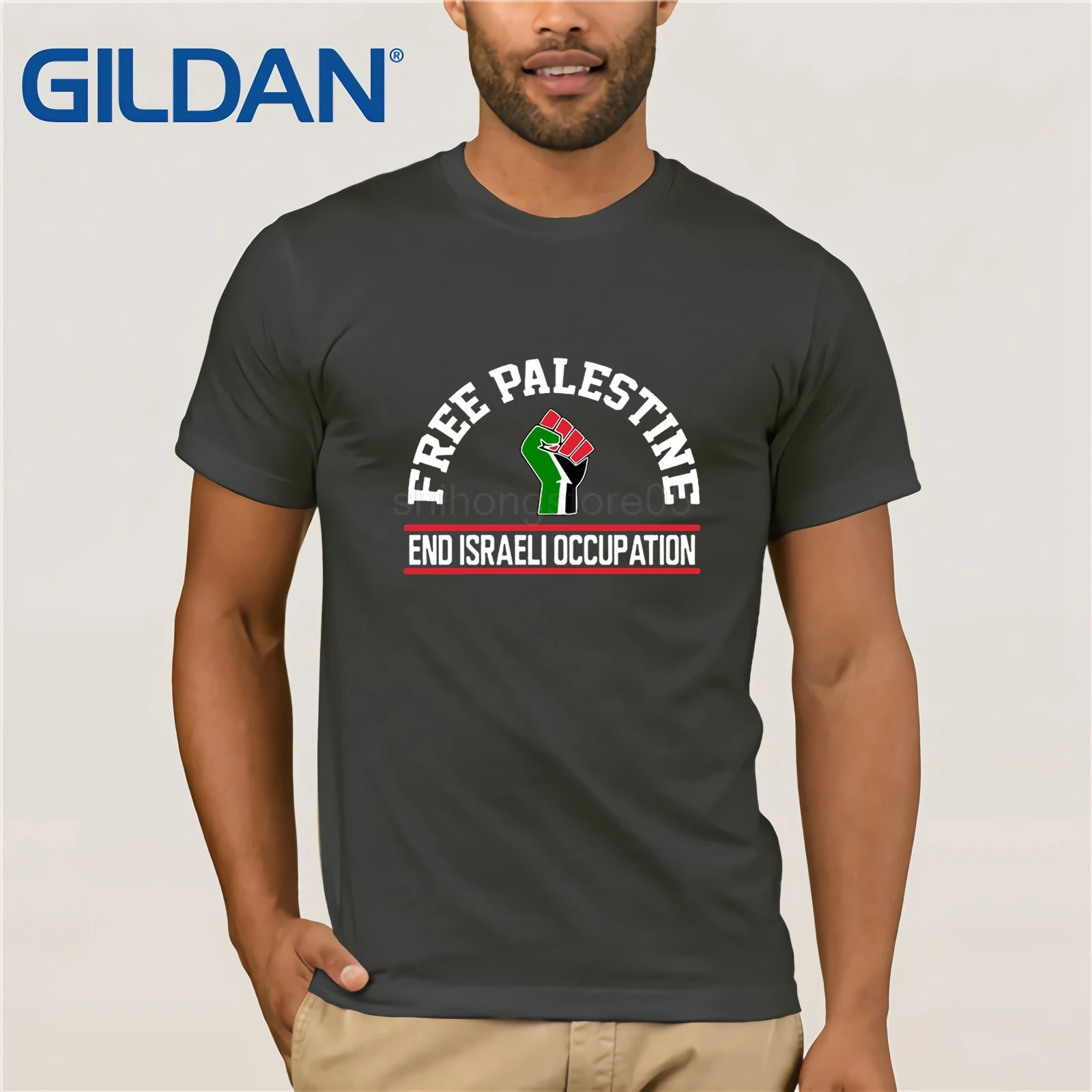 Stil herre t shirtsFashion Bomuld T-Shirt Gratis Palæstina Afslutte den Israelske Besættelse Dt Voksen T-Shirt Tee 5