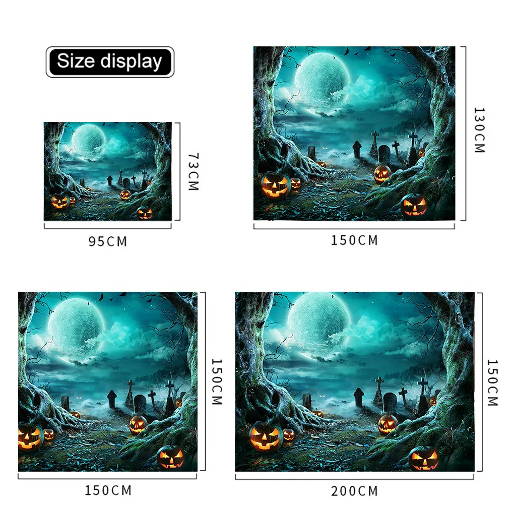 1PC Halloween Gobelin Med Skull Print Baggrund Hængende På Soveværelse Væggen Hjem Decor Halloween-Tapetet Have 2021 5