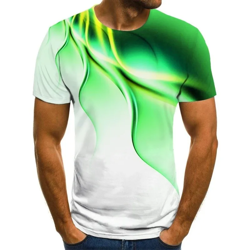 Mænd er 3D printet O-hals, quick-tørring sports T-shirt til Sommeren udendørs fritids -, mikro-elastik Toppe Tee S-XL 7 farver 5