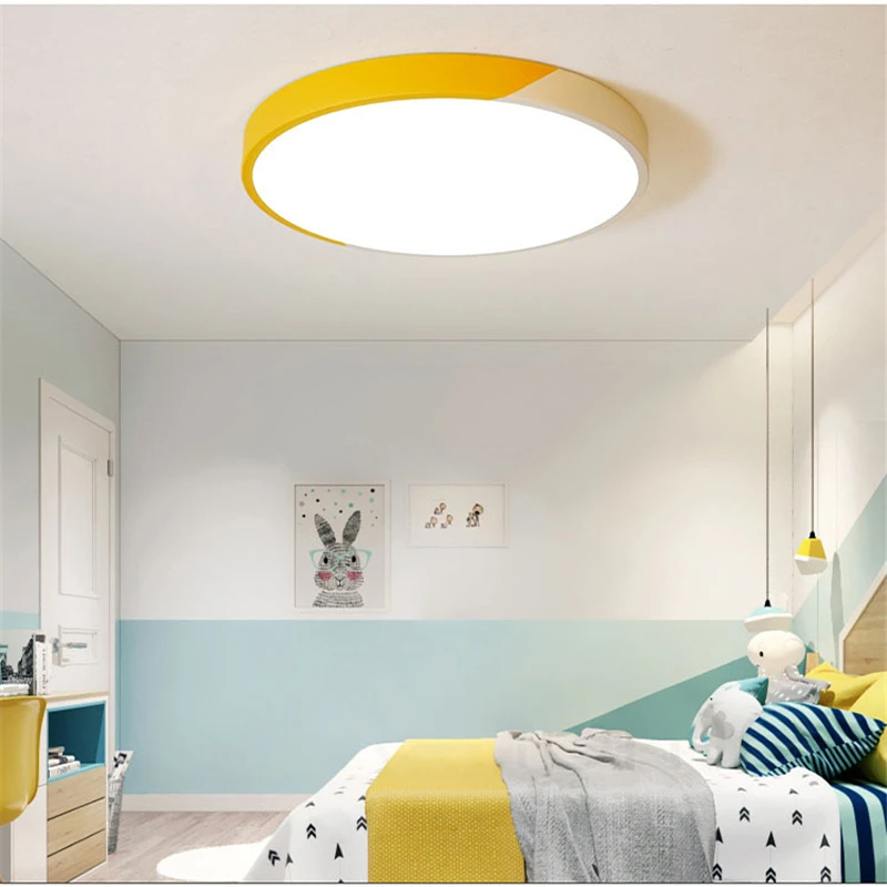 Moderne Ultra-tynd 5cm Dobbelt farve LED Loft Lamper Kreative Strygejern Rund Stil loftsbelysning til Stue, Soveværelse Foyer 5