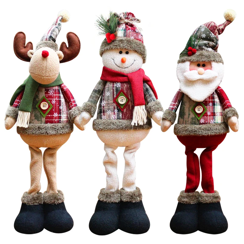 48CM Snemand Elk Santa Claus Stående Dukke Jul Toy Party Hjem Xmas Udsmykning juletræspynt festartikler 5