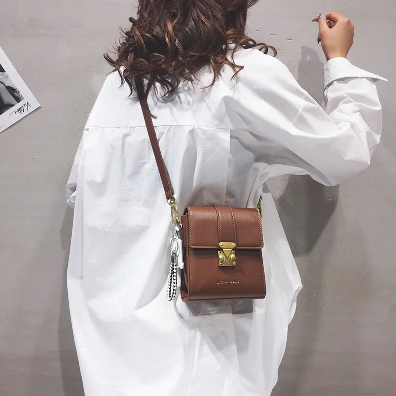Lille Crossbody Tasker til Kvinder Mini Taske 2020 Nye Mode Vedhæng Klap Messenger Taske Kvindelige Unikke Lock Leather Shoulder Bag 5