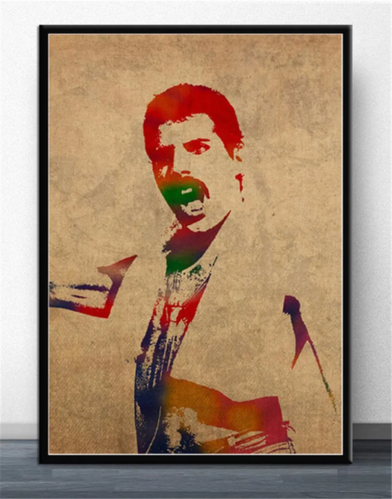 Hot Freddie Mercury Rock Musik Lærred Maleri Plakater Og Prints Væg Billeder Til Stuen Abstrakte Dekorative Hjem Indretning 5