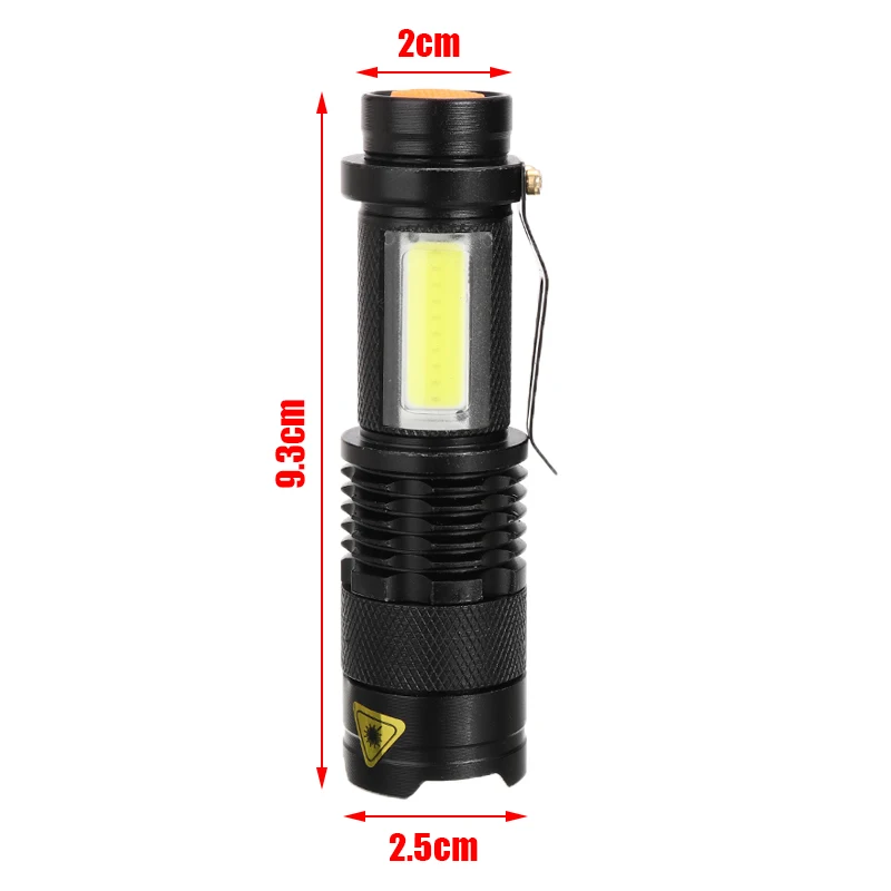 Mini LED Lommelygte Vandtæt 14500/AA-Batteri Lygter Teleskopisk Zoom Arbejde-Lys til Udendørs Vandreture Rejse 9.3x2.5x2cm 5