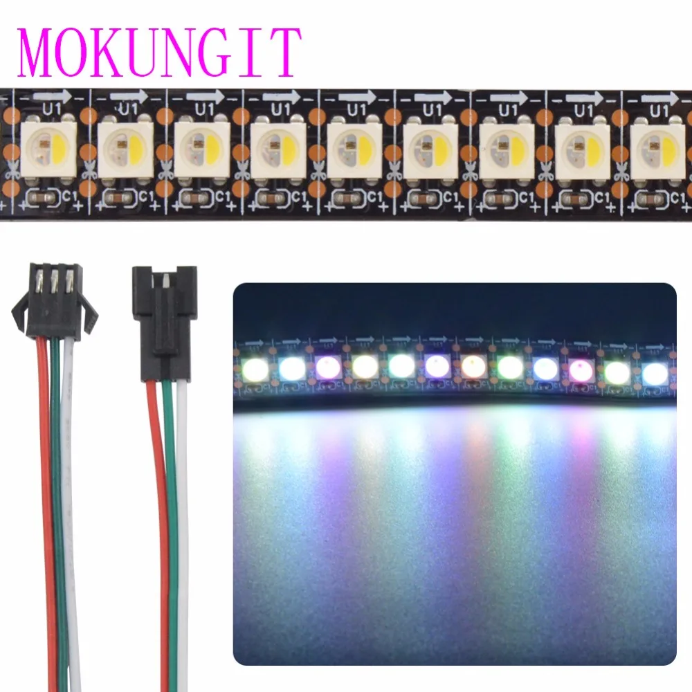 Mokungit 1M SK6812 RGBW RGBWW 144 LEDs/m 5050 SMD Fleksibel Lys Stribe IP20 Ikke Vandtæt IP65 og IP67 tæt Hvid Sort PCB dc 5 v 5