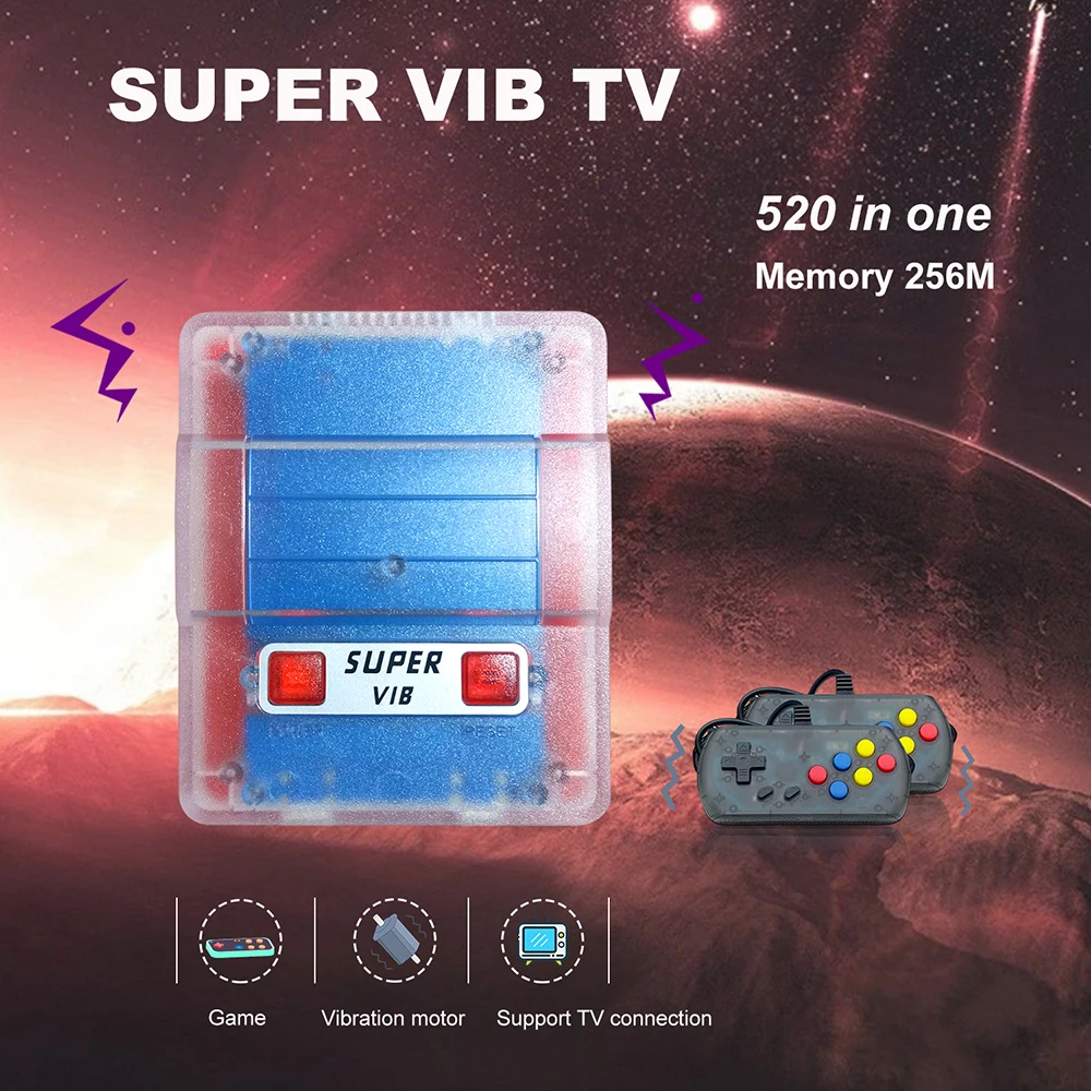 ANBERNIC Mini Video Game Spiller 520 Super VIB spillekonsol Klassiske 8-bit FC Retro Spil, TV-Udgang Dobbelt Vibrator Gamepads Konsol 5