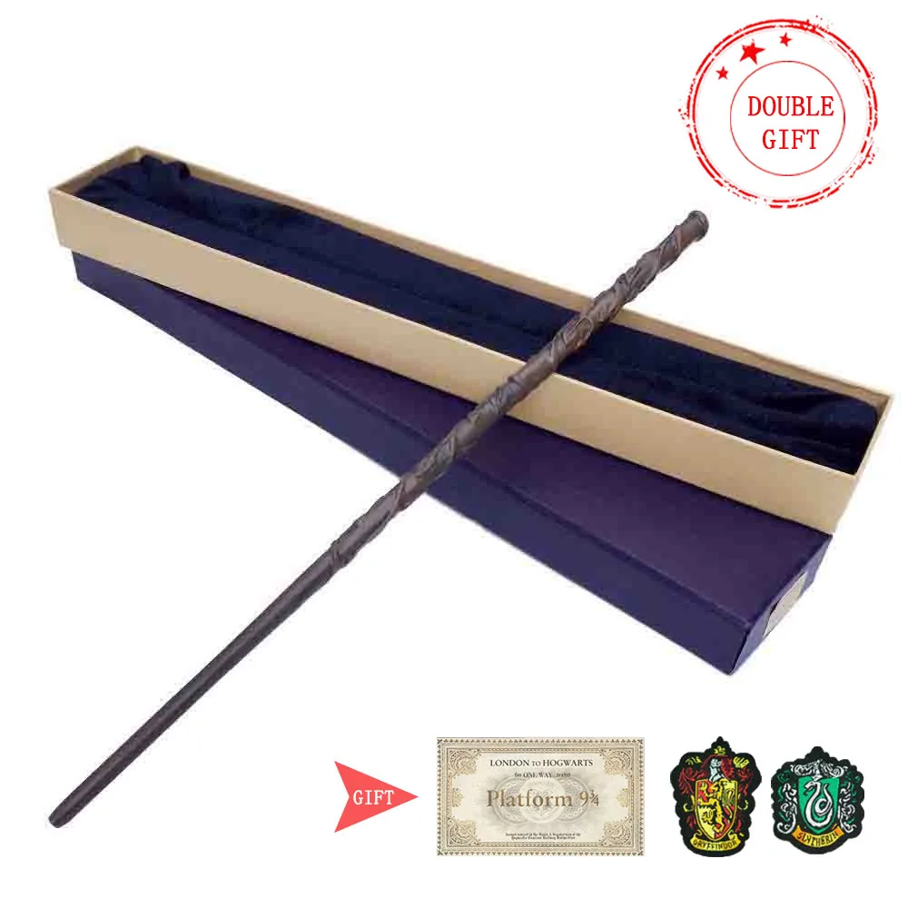 35-42cm Metal Core Magic Wand 20 Arter Cosplay Voldemort og Dumbledore Malfoy Snape Tryllestave Legetøj Billet Badge Som Gratis Gave 5
