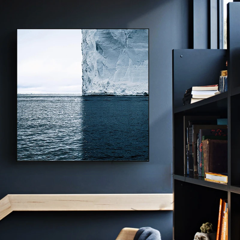 Blå hav isbjerget Landskab Lærred Maleri Plakater og Prints Cuadros Quadro Væg Kunst Billeder Til stuen Hjem Dekoration 5