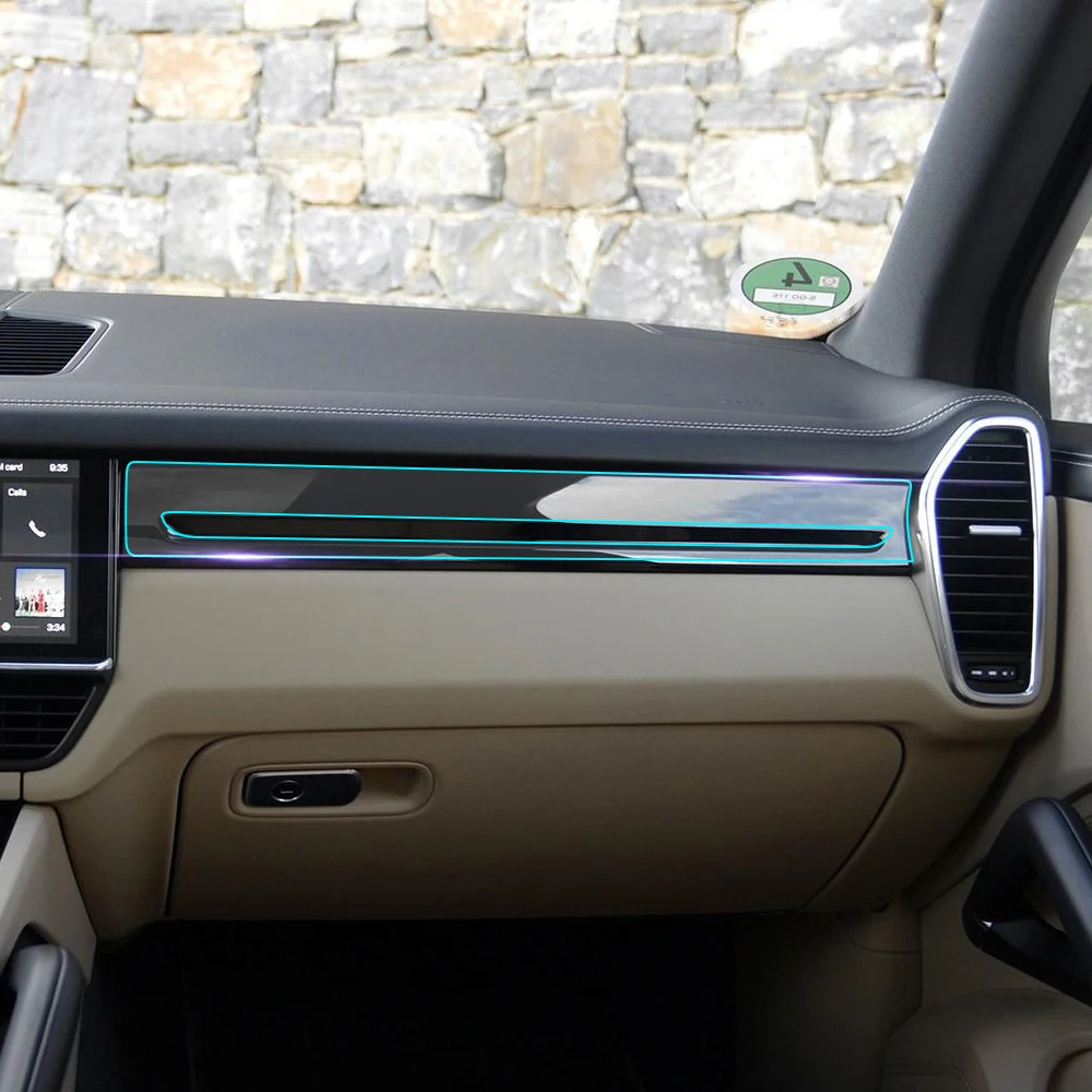 Bilen Konsol Gear Panel Clear Screen Protector Gennemsigtig beskyttelsesfilm Klistermærke til Porsche Cayenne 2018 Tilbehør 5