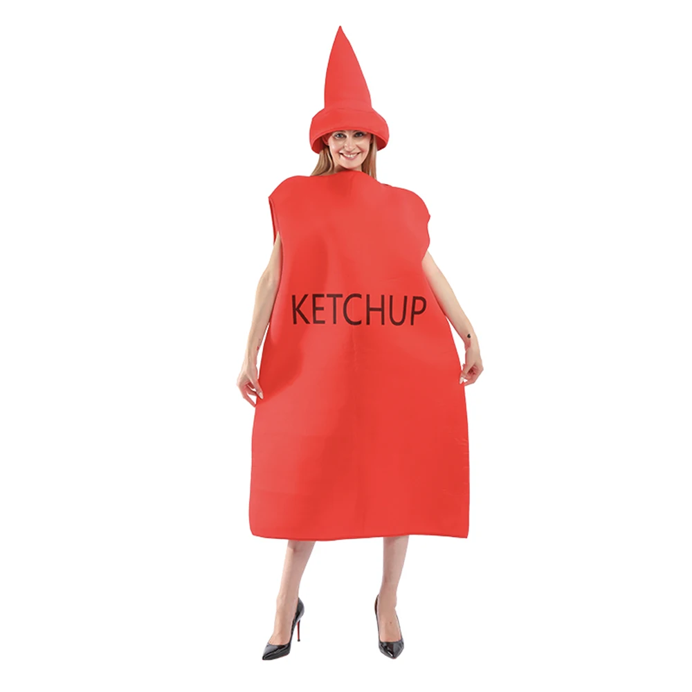 Eraspooky Carnival Part Sjove Ketchup Sennep Cosplay Halloween Kostume Til Voksne Kvinder Julefrokost Par Fancy Kjole 5