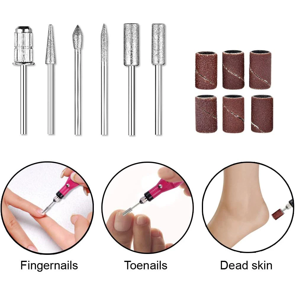 Elektrisk Negle Bore Maskine Kit Professionelt Akryl Fil Polering Fjerner Negle Bore Tips til Manicure-Pedicure Sæt Værktøj 5