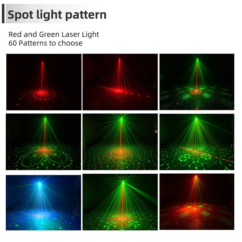 60 Mønstre Laser Lys Fase LED USB-Opladning Part RGB LED Disco Lys, DJ Bevæger Hovedet Laser Projektion Lampe scenebelysning 5