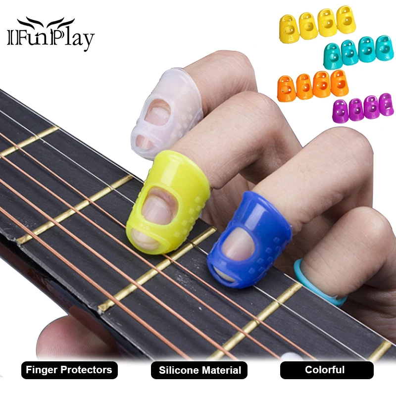 40pcs Silikone Finger Vagter Guitar Fingerspids Beskyttere Til Ukulele, Guitar S M L Tilfældig Farve Engros 5